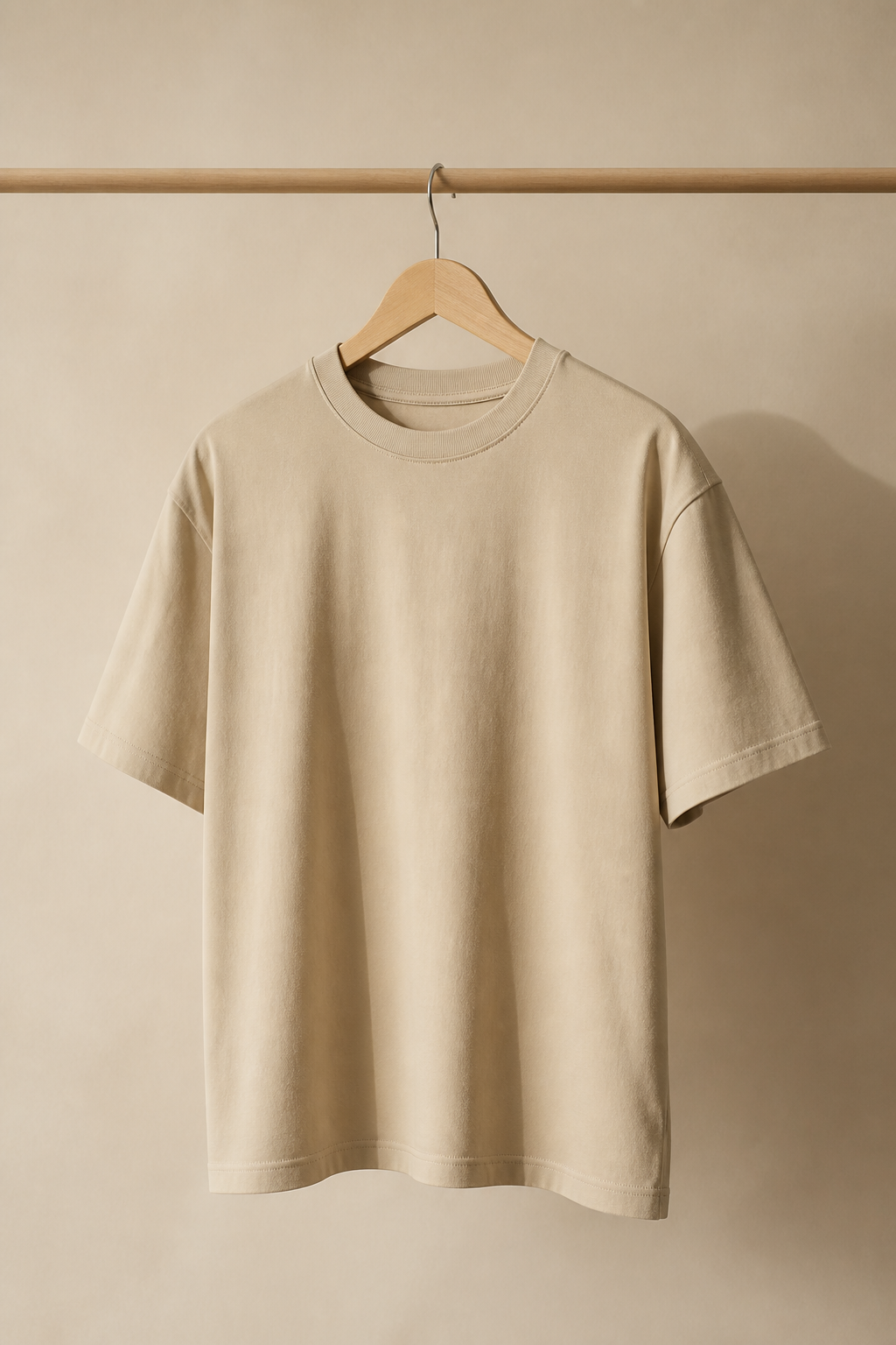 Heavyweight Tee in bone. Organic cotton, 180 gsm.